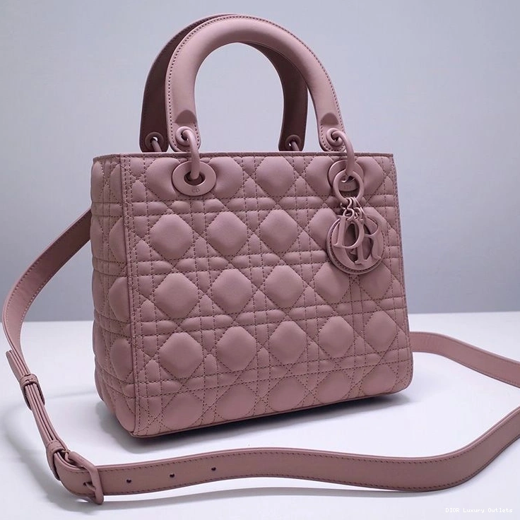 Bag Apricot Ultramatte Calfskin Cannage Lady Dior Medium 0710 Luxury